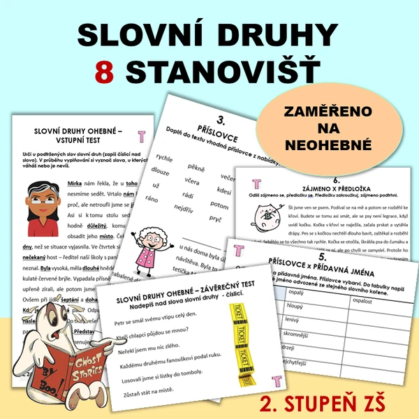 Slovní druhy - centra aktivit