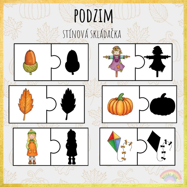 Podzim, stínová skládačka