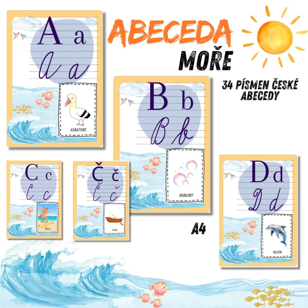 Abeceda na zeď - moře