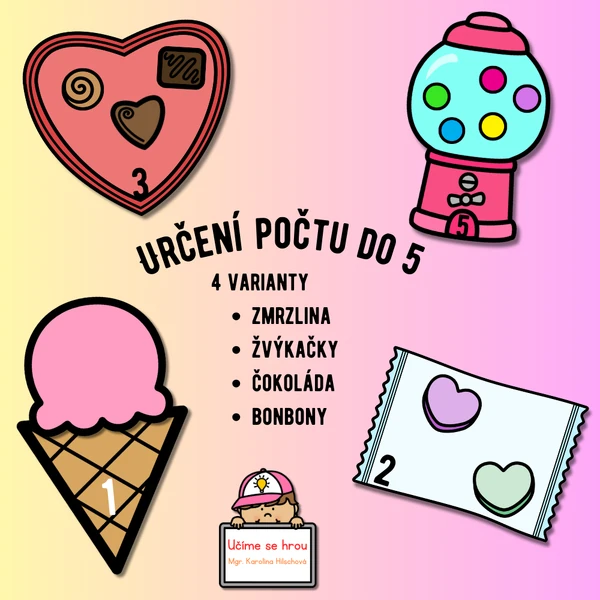 Určení počtu do 5 - sladkosti