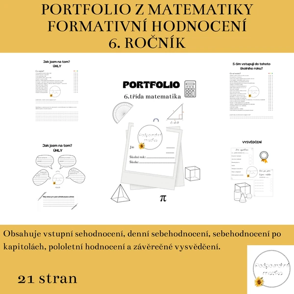 Portfolio z matematiky, formativní hodnocení - 6. ročník