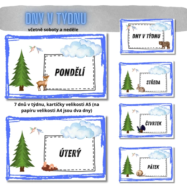 Roční období, dny v týdnu - výzdoba třídy