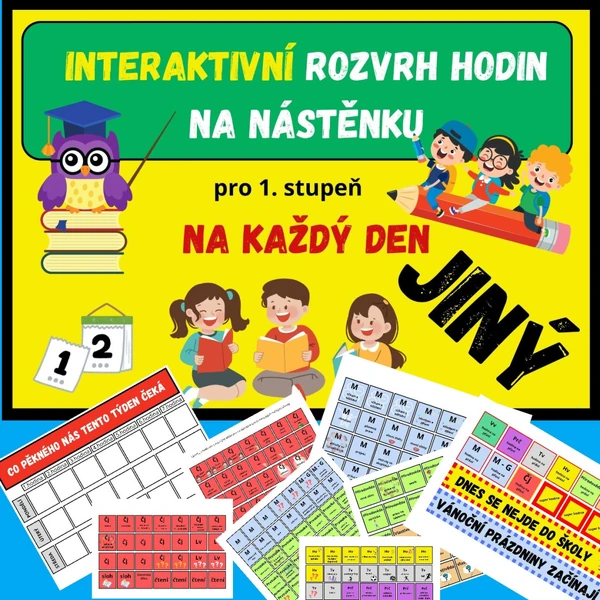 INTERAKTIVNÍ ROZVRH HODIN NA NÁSTĚNKU DO TŘÍDY - SUPER!!!