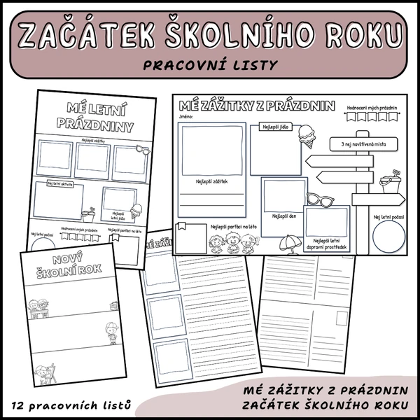 Začátek školního roku - pracovní listy