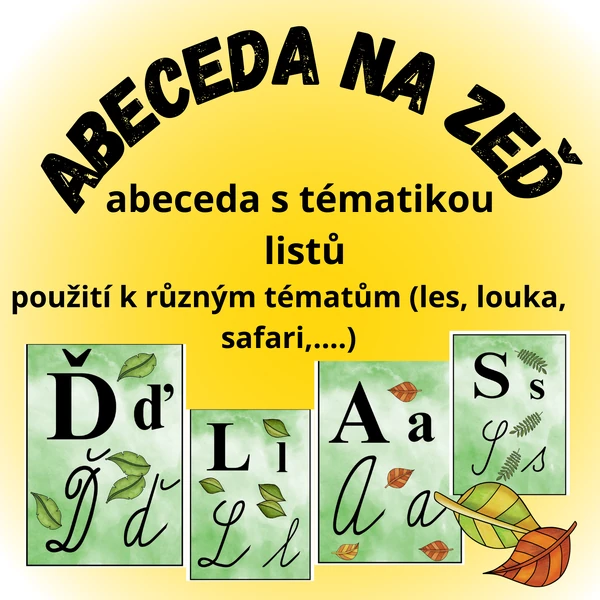 Abeceda - lístky - výzdoba do třídy