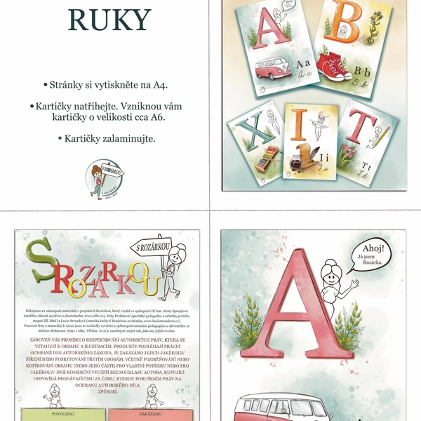 Abeceda s Rozárkou do ruky - pomocníček pro děti na lavici