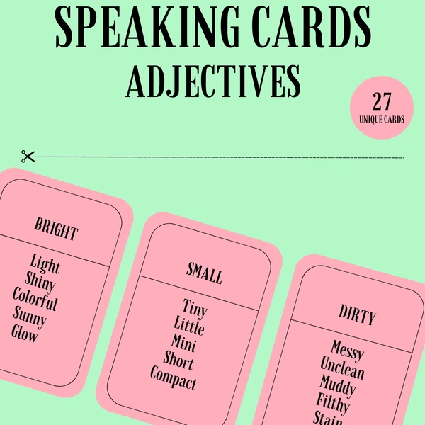 Speaking Cards - Adjectives