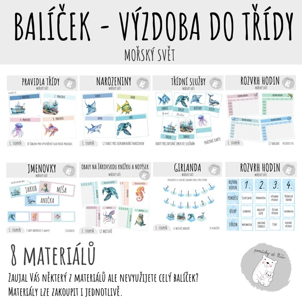 BALÍČEK: Výzdoba třídy, třídní samospráva - Mořský svět