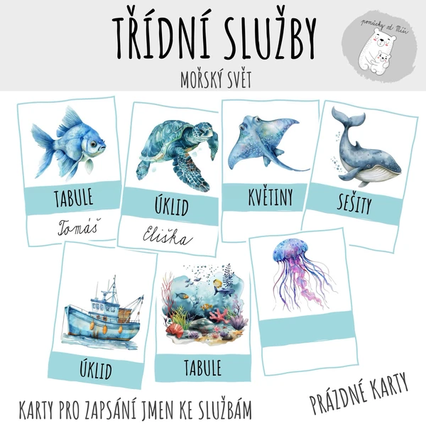 Třídní služby - mořský svět