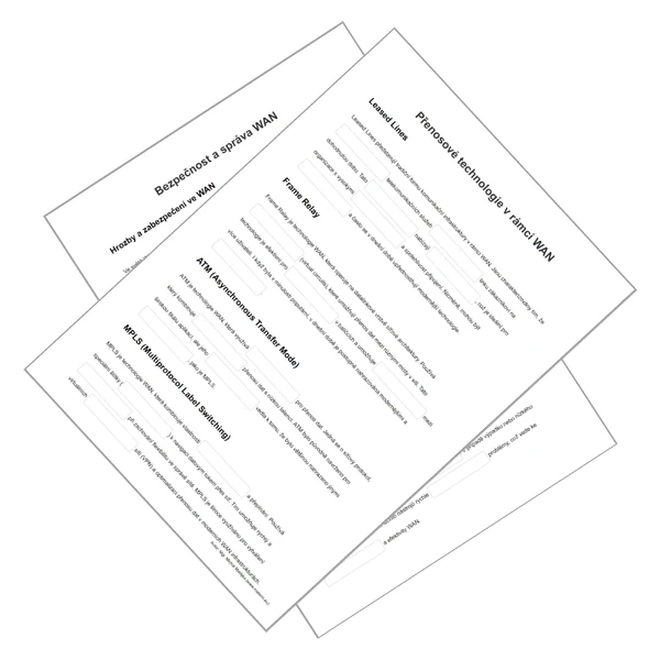 Wide Area Network - Pracovní list (doplňovačka)