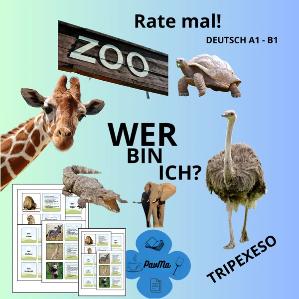 Tiere im ZOO Tripexeso Wer bin ich? Hádej, co jsem za zvíře?