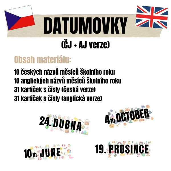 DATUMOVKY (ČJ + AJ verze)
