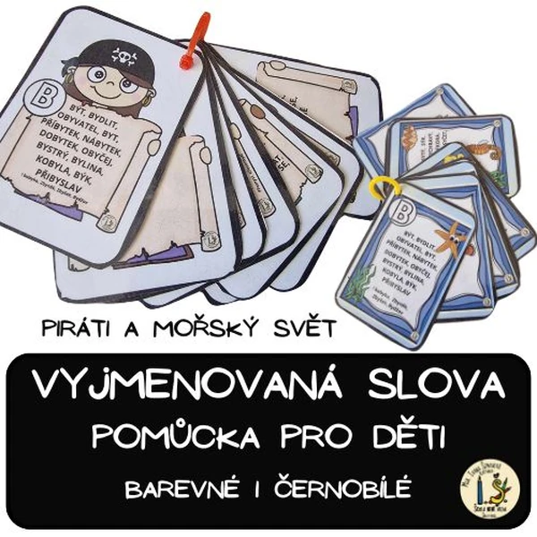 VYJMENOVANÁ SLOVA - kartičky, přívěsek