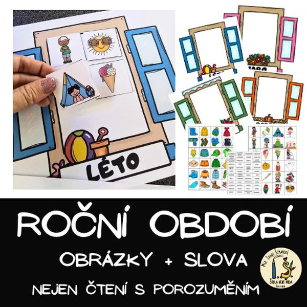 ROČNÍ OBDOBÍ - OKÉNKA + OBRÁZKY + SLOVA