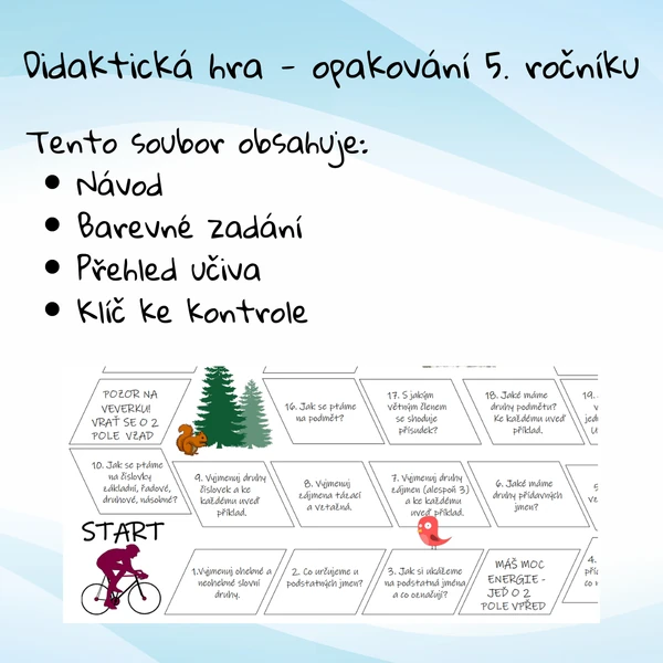Desková hra - Opakování teorie 5. ročníku