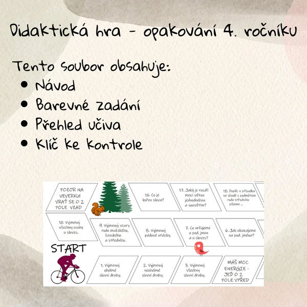 Desková hra - Opakování teorie 4. ročníku