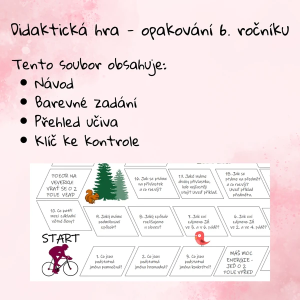 Desková hra - Opakování teorie 6. ročníku