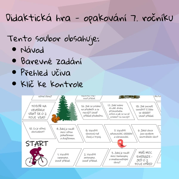 Desková hra - Opakování teorie 7. ročníku