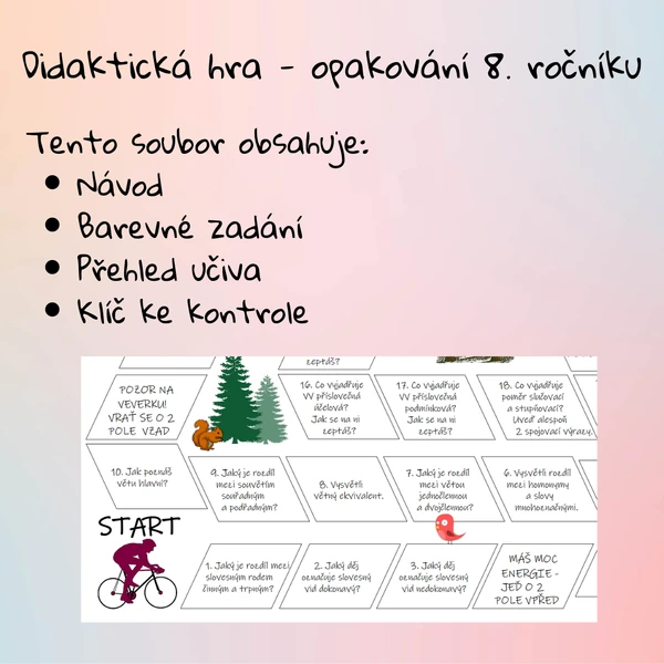 Desková hra - Opakování teorie 8. ročníku