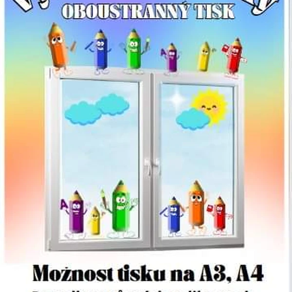 Výzdoba oken - pastelky - oboustranný tisk