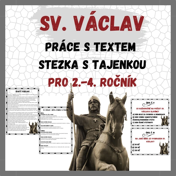 Sv. Václav - práce s textem, stezka s tajenkou