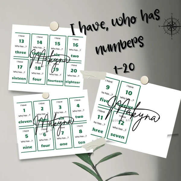I have, who has - numbers 1-20