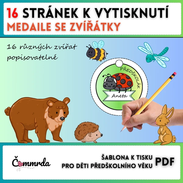 Medaile se zvířátky - univerzální