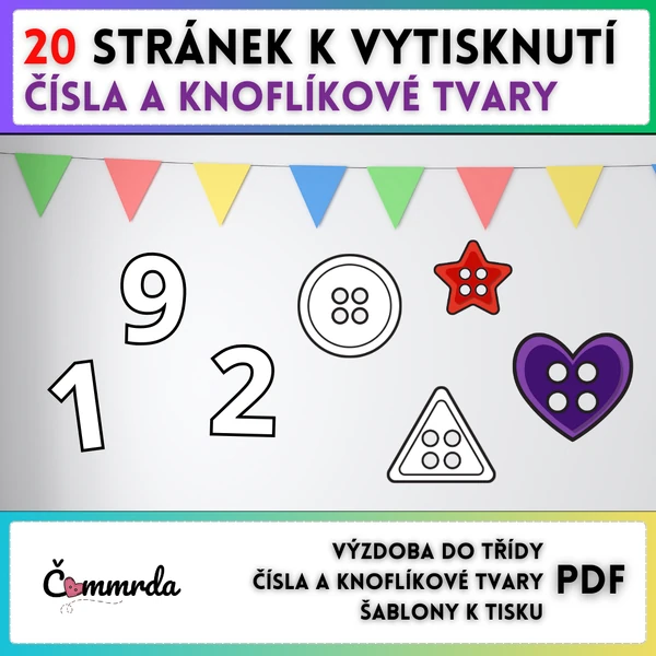 Výzdoba do třídy - Čísla a knoflíkové tvary