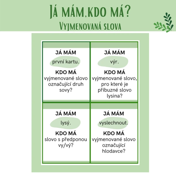 Já mám, kdo má? (vyjmenovaná slova)