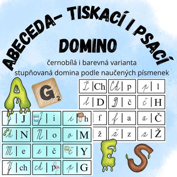 Abeceda - tiskací i psací - domino