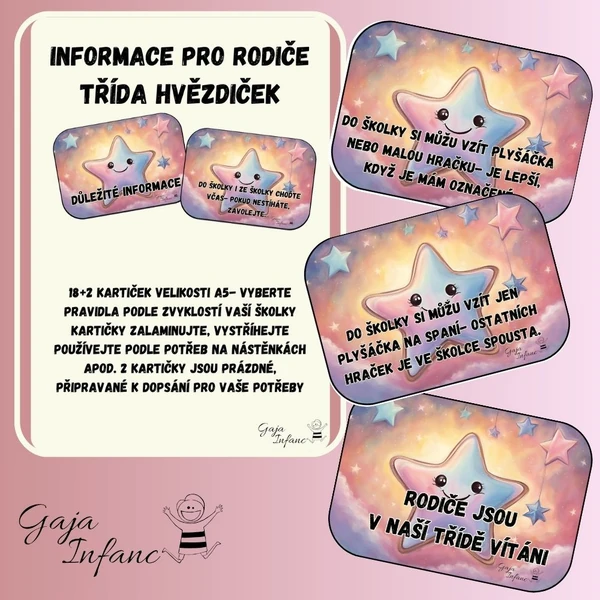 Informace pro rodiče- třída hvězdiček