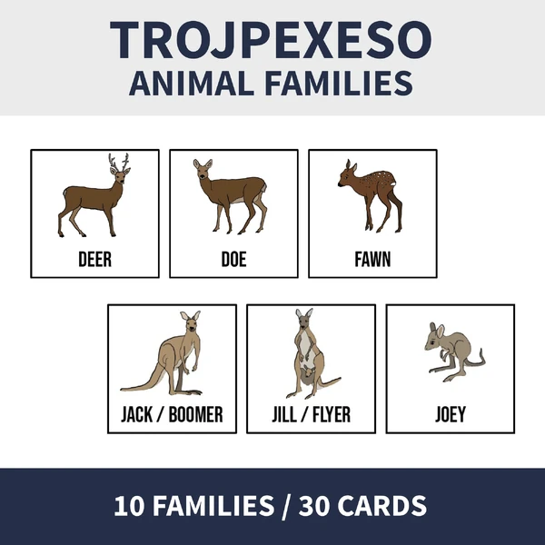 ENG - ANIMAL FAMILIES (pexeso, trojpexeso - zvířecí rodiny)