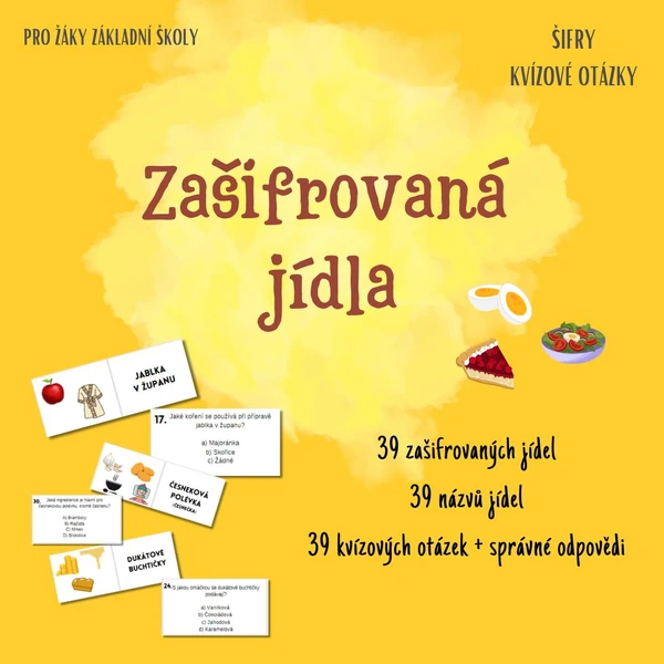 Zašifrovaná jídla + kvízové otázky