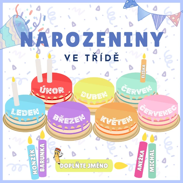 Narozeninovník - pastelový