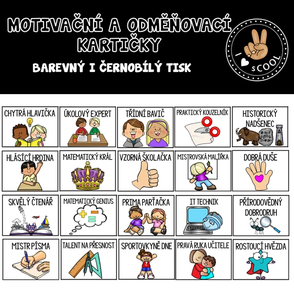 Motivační a odměňovací kartičky