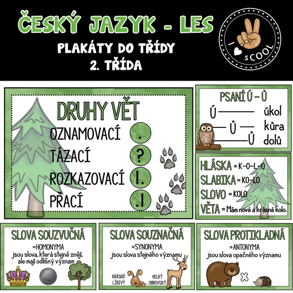 Plakátky český jazyk - les