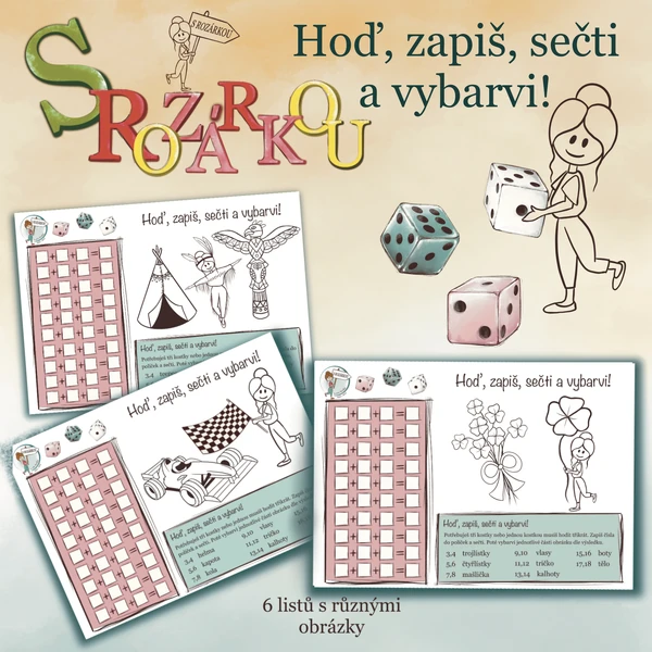 Hoď, zapiš, sečti, vybarvi s Rozárkou