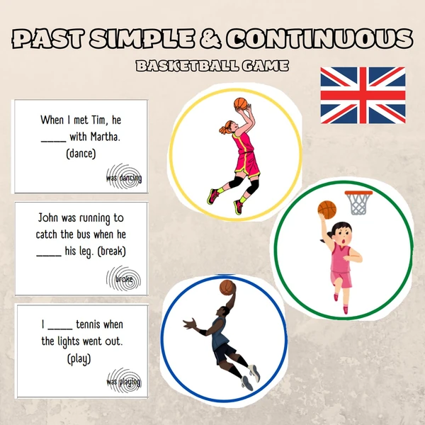 Past simple, past continuous - basketball game