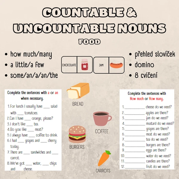 Food - countable and uncountable nouns