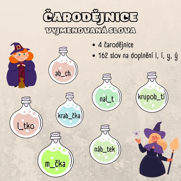 Čarodějnice - vyjmenovaná slova