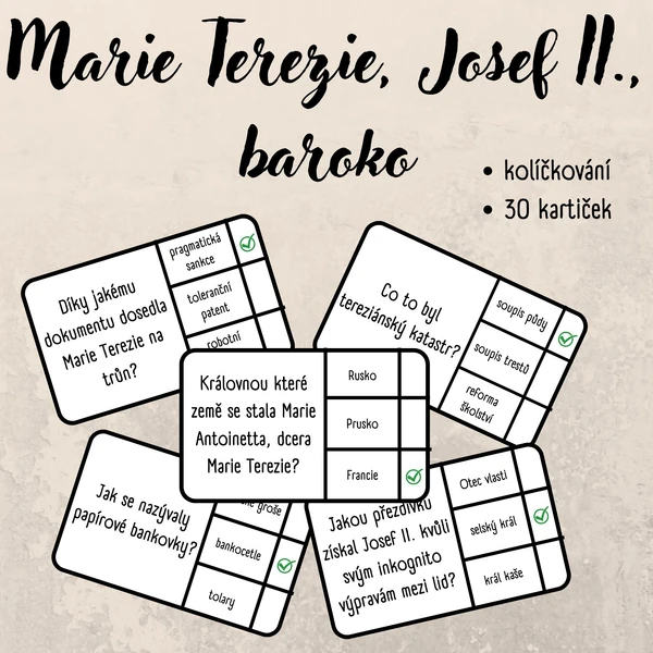 Marie Terezie, Josef II., baroko - kolíčkování