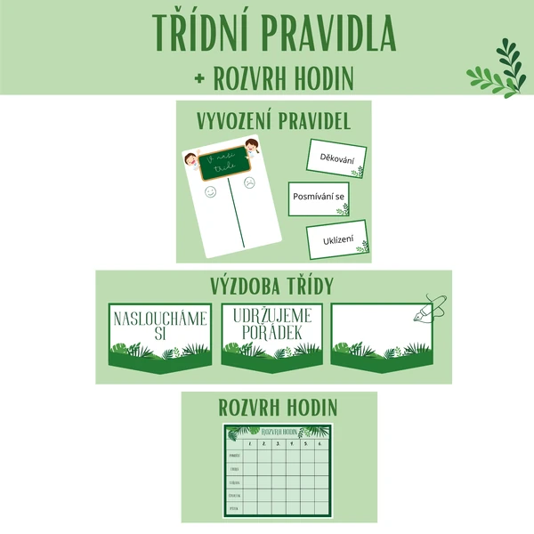 Třídní pravidla, rozvrh hodin