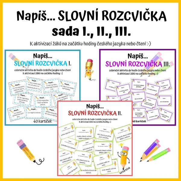 SADA - Napiš...Slovní rozcvičky I., II., III.