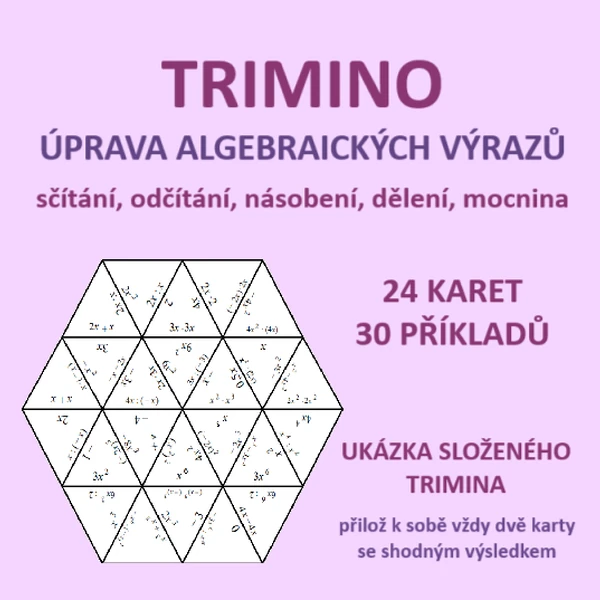 VÝRAZY – úprava výrazů – sčítání, odčítání, násobení, dělení, mocnina