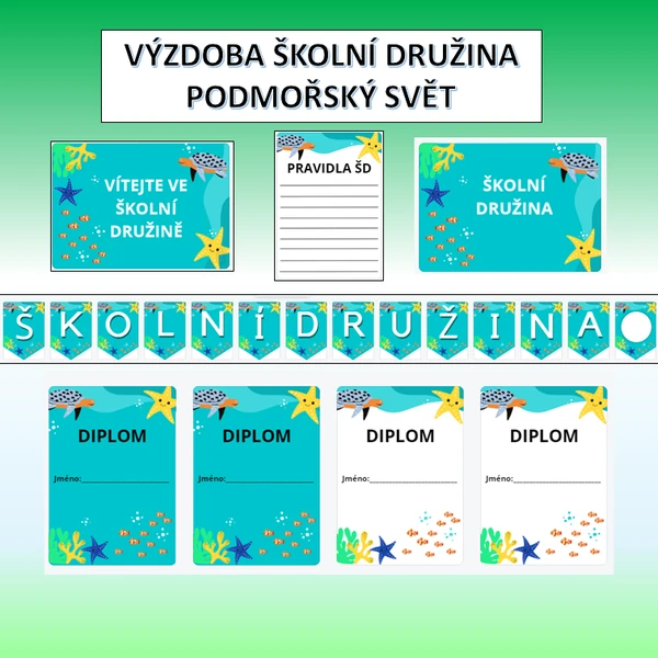 Výzdoba školní družina - PODMOŘSKÝ SVĚT