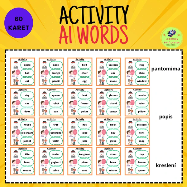 ACTIVITY - A1 WORDS (60 CARDS)