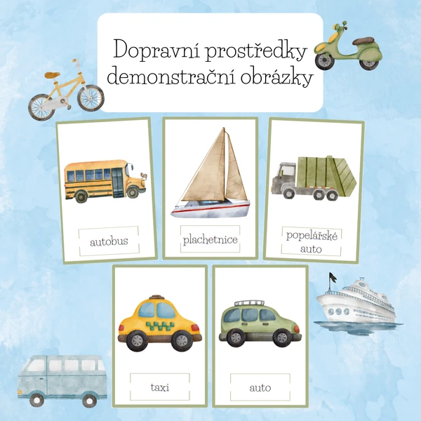 Dopravní prostředky demonstrační obrázky