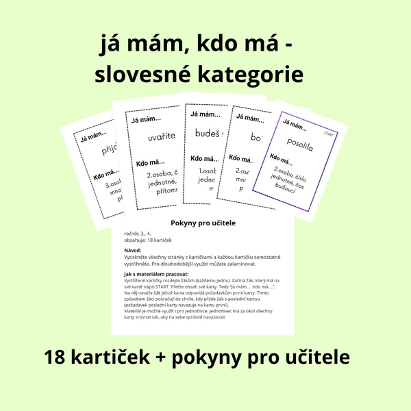 Já mám, kdo má - Slovesné kategorie