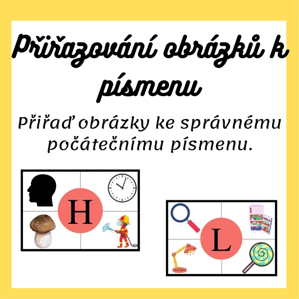 Přiřazování obrázku k počátečnímu písmenu