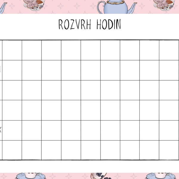 Rozvrh hodin k tisku